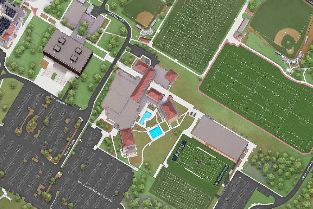 Stylized map of campus